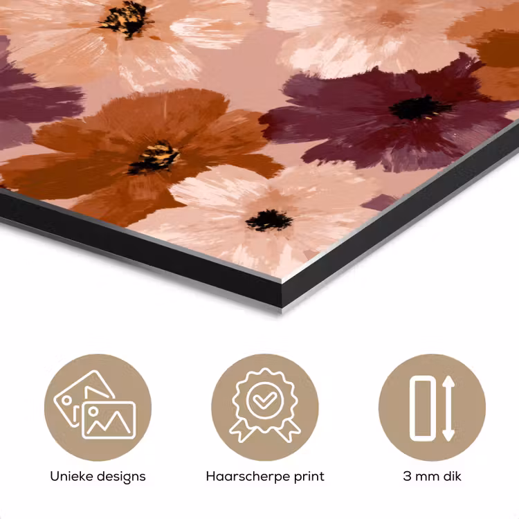 Bloemen - Abstract - Aardetinten aluminium wit klein 46 -closeup_NL
