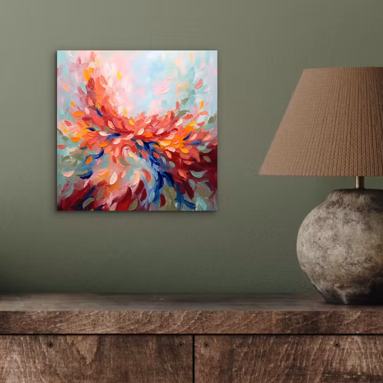 Bloemen - Abstract - Kunst - Modern aluminium wit klein -sfeer2