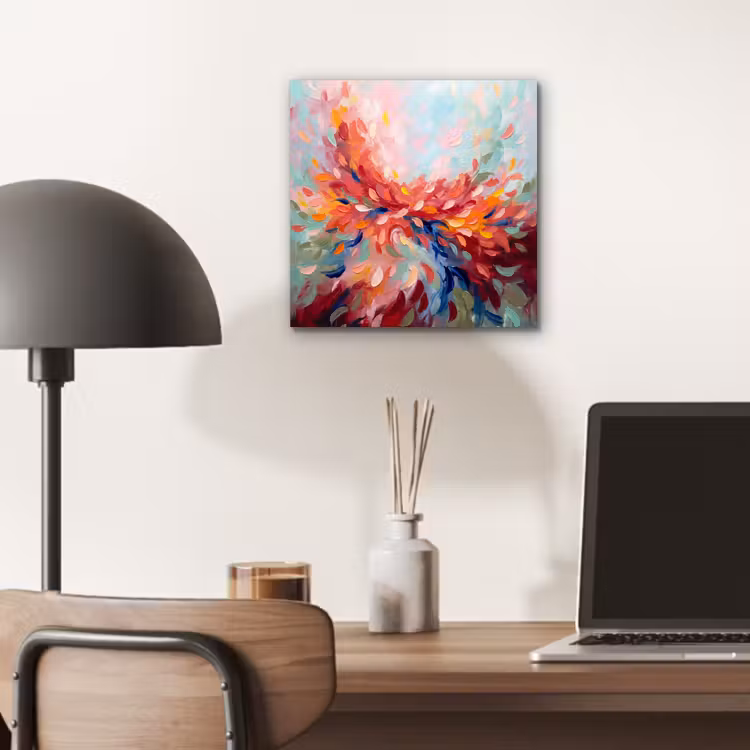 Bloemen - Abstract - Kunst - Modern aluminium wit klein -sfeer5
