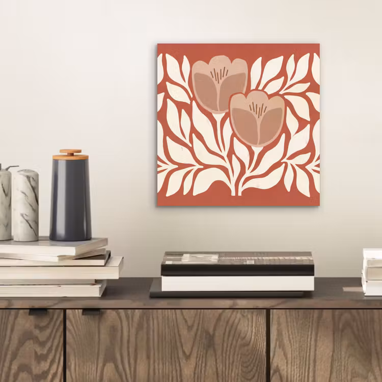 Bloemen - Abstract - Modern - Beige - Natuur aluminium wit klein -sfeer1