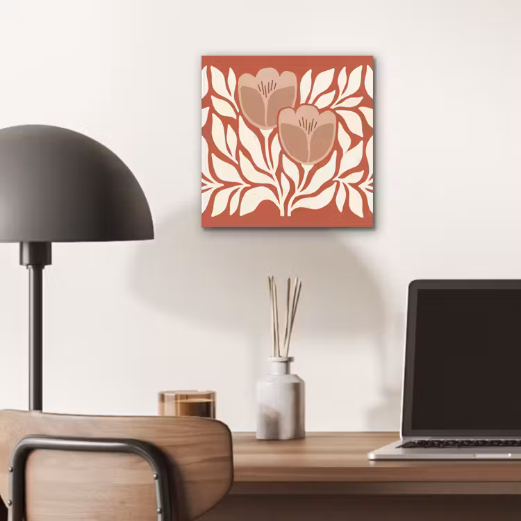 Bloemen - Abstract - Modern - Beige - Natuur aluminium wit klein -sfeer5