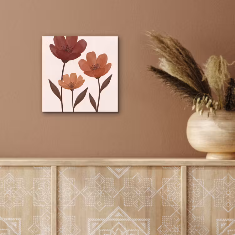 Bloemen - Abstract - Modern - Bruin - Decoratief aluminium wit klein -sfeer4