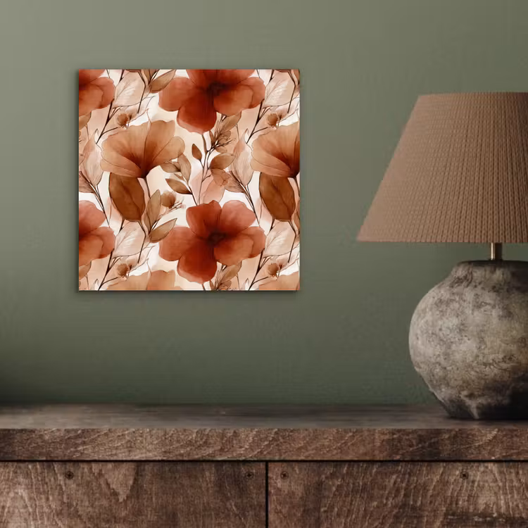 Bloemen - Aquarel - Botanisch - Terracotta aluminium wit klein 46 -sfeer2