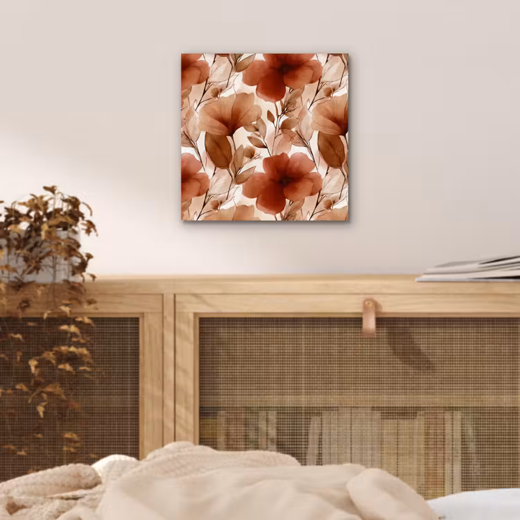 Bloemen - Aquarel - Botanisch - Terracotta aluminium wit klein 46 -sfeer3
