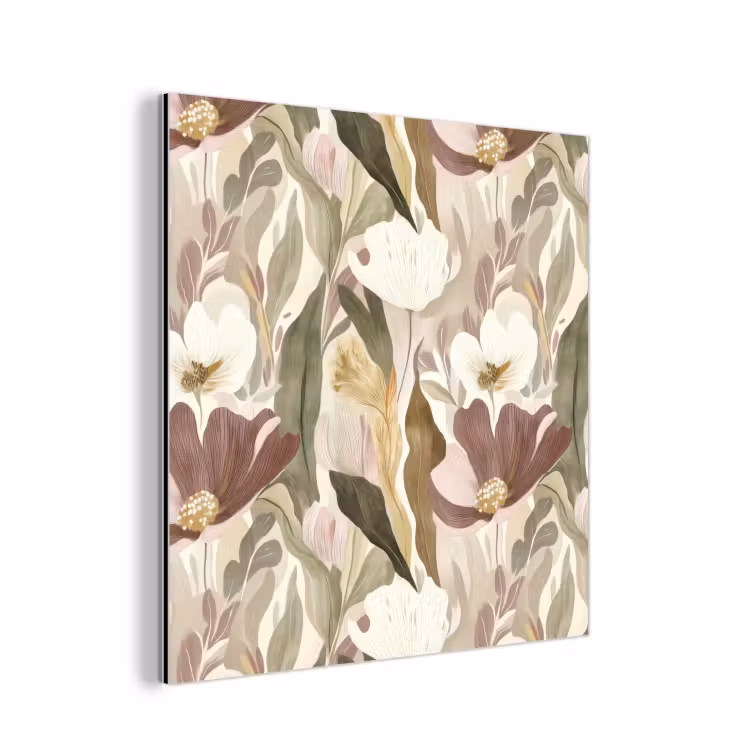 Bloemen - Aquarel - Kleurrijk aluminium wit klein 46 -3d