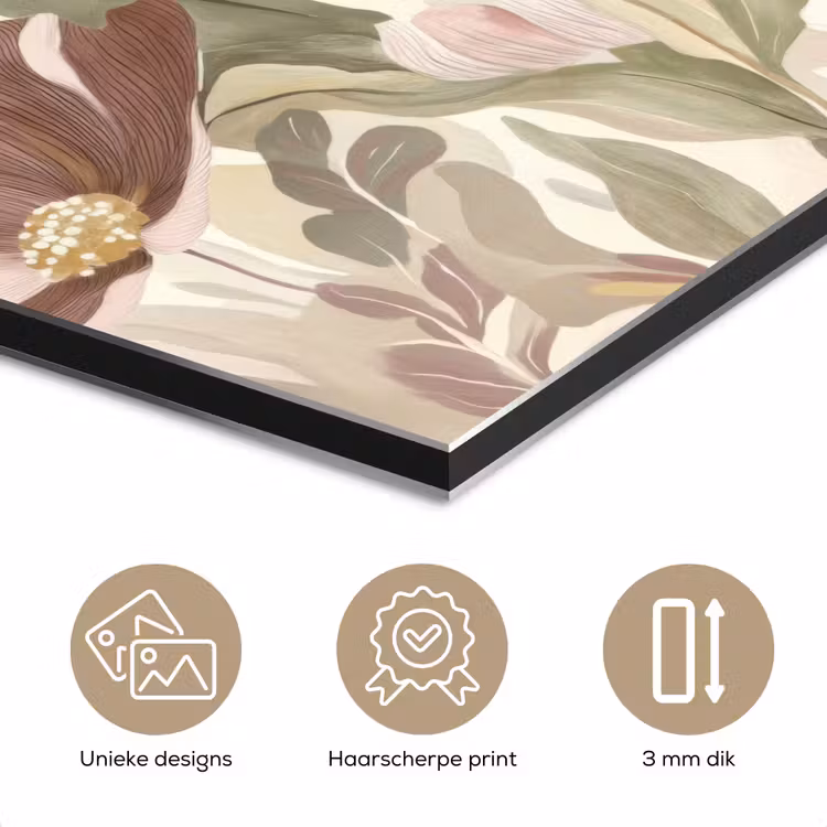 Bloemen - Aquarel - Kleurrijk aluminium wit klein 46 -closeup_NL