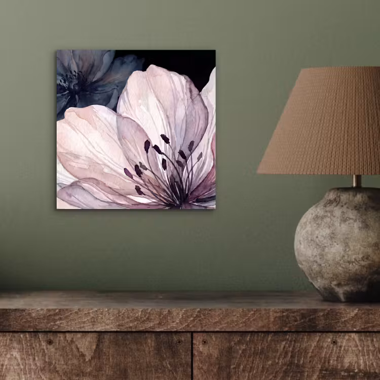 Bloemen - Aquarel - Modern - Roze - Donker aluminium wit klein -sfeer2
