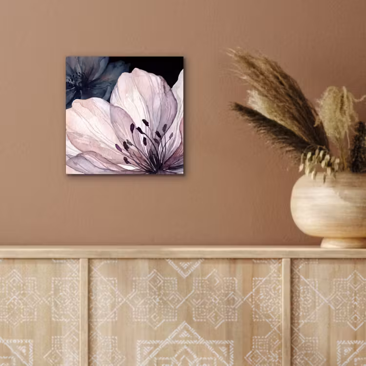 Bloemen - Aquarel - Modern - Roze - Donker aluminium wit klein -sfeer4