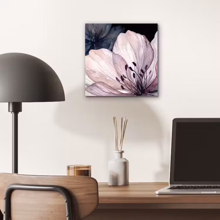 Bloemen - Aquarel - Modern - Roze - Donker aluminium wit klein -sfeer5