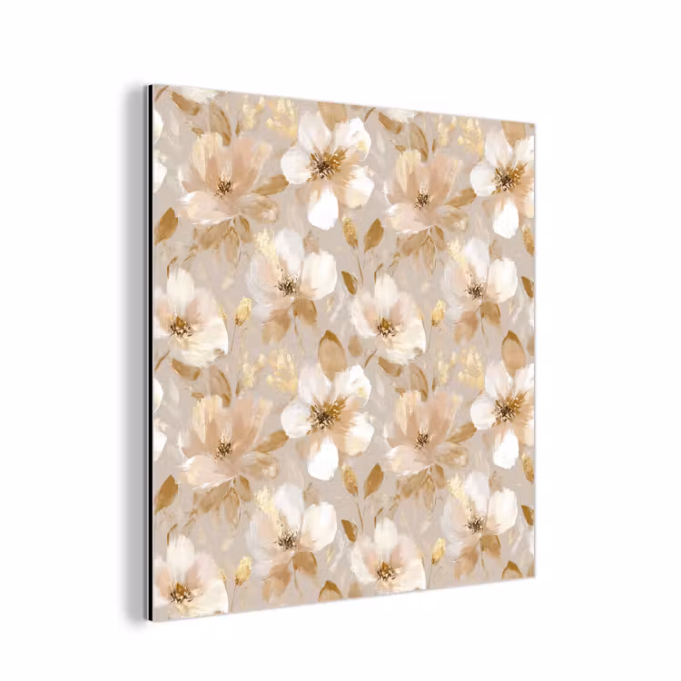 Bloemen - artistiek - Goud aluminium wit klein 46 -3d