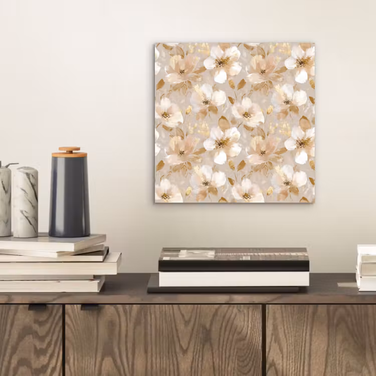 Bloemen - artistiek - Goud aluminium wit klein 46 -sfeer1
