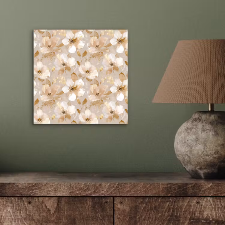 Bloemen - artistiek - Goud aluminium wit klein 46 -sfeer2