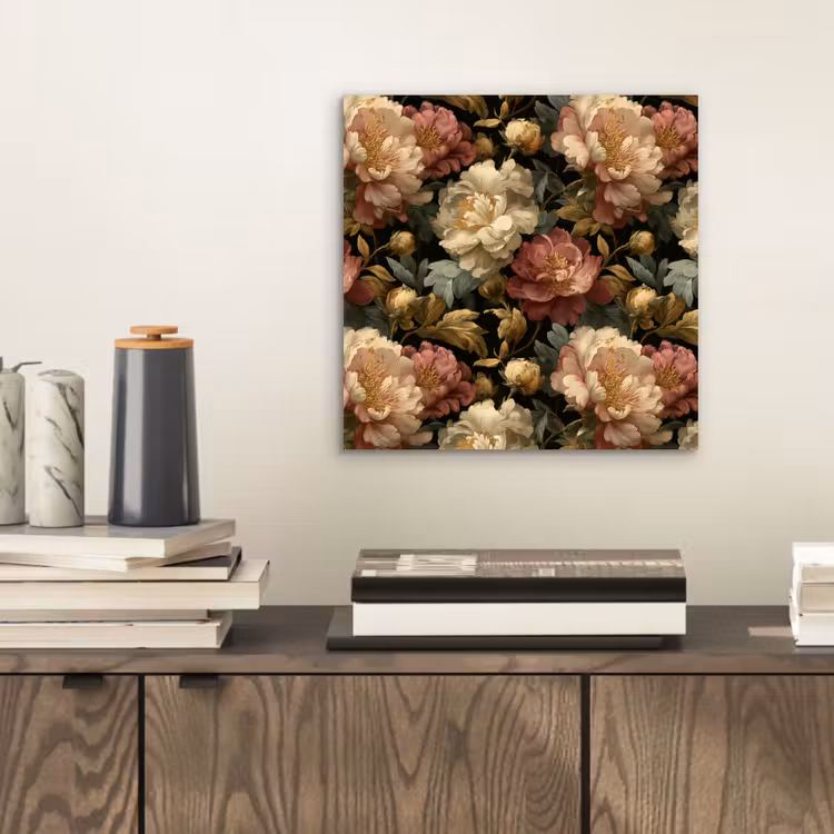 Bloemen - Barok - Patroon - Roze - Crème aluminium wit klein 46 -sfeer1