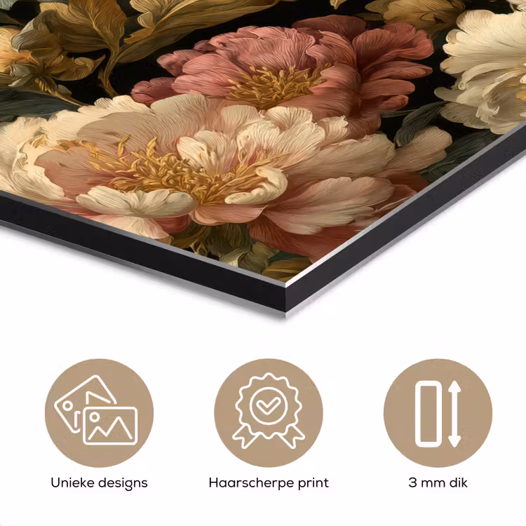 Bloemen - Barok - Patroon - Roze - Crème aluminium wit klein 46 -closeup_NL