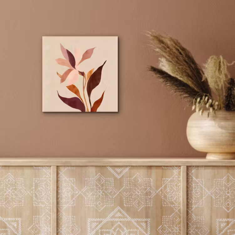 Bloemen - Blaadjes - Minimalistisch - Roze aluminium wit klein -sfeer4