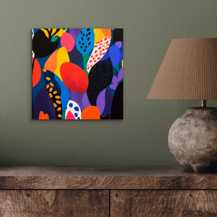 Bloemen - Bladeren - Abstract - Rood aluminium wit klein -sfeer2
