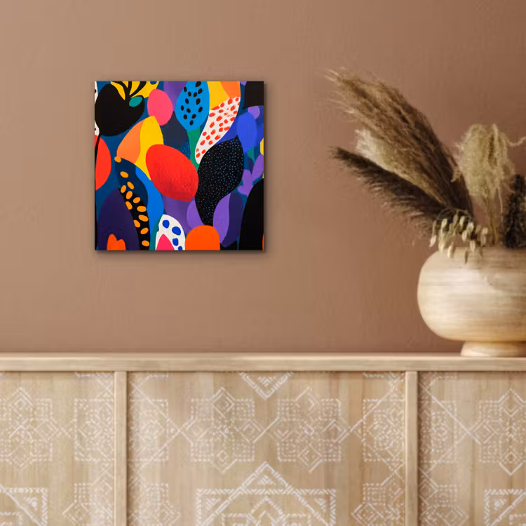 Bloemen - Bladeren - Abstract - Rood aluminium wit klein -sfeer4