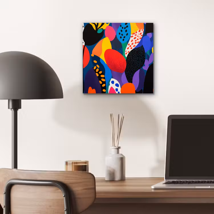 Bloemen - Bladeren - Abstract - Rood aluminium wit klein -sfeer5