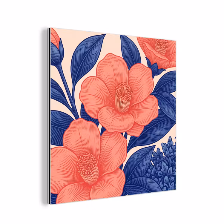Aluminium schilderij - Bloemen - Bladeren - Botanisch - Bloemen - Bladeren - Botanisch aluminium wit klein