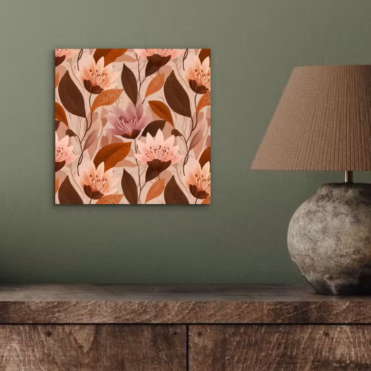 Bloemen - Bladeren - Bruin aluminium wit klein 46 -sfeer2