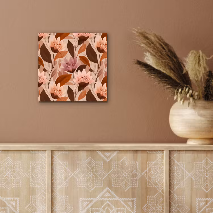 Bloemen - Bladeren - Bruin aluminium wit klein 46 -sfeer4