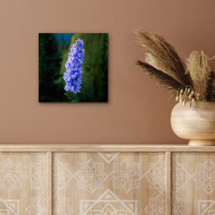 Bloemen - Blauw - Dennenboom aluminium wit klein -sfeer4