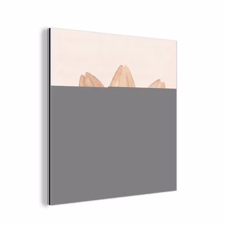 Bloemen - Bloemblad - Natuur - Aquarel - Beige aluminium wit klein -3d