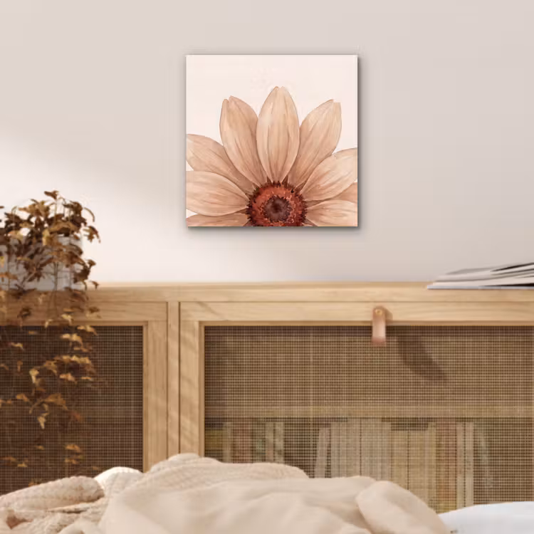 Bloemen - Bloemblad - Natuur - Aquarel - Beige aluminium wit klein -sfeer3