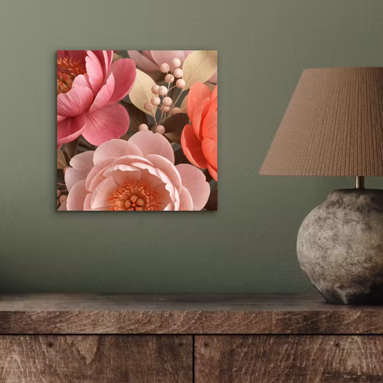 Bloemen - Bloesem - Zacht - Koraal - Decoratie aluminium wit klein -sfeer2
