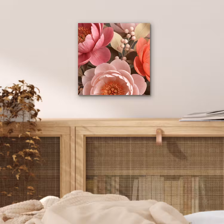 Bloemen - Bloesem - Zacht - Koraal - Decoratie aluminium wit klein -sfeer3