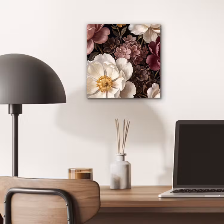 Bloemen - Boeket - Klassiek - Donker - Rood aluminium wit klein -sfeer5
