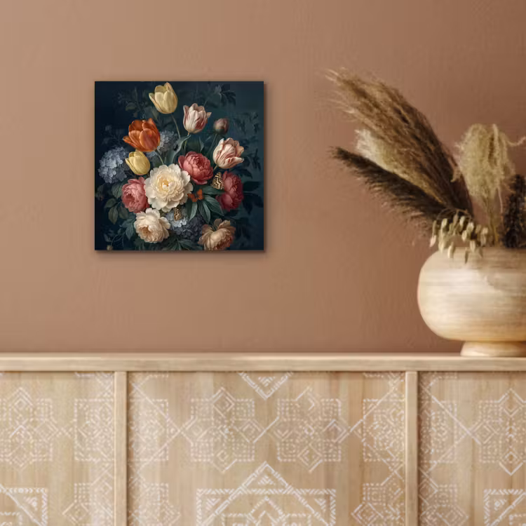 Bloemen - Boeket - Natuur - Klassiek - Donker aluminium wit klein -sfeer4