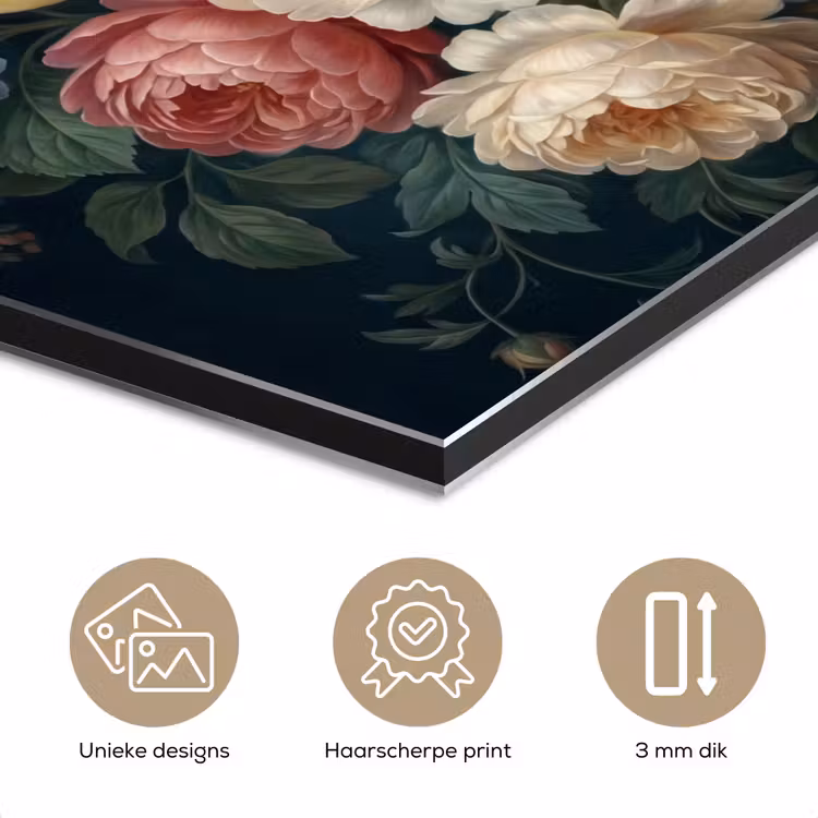 Bloemen - Boeket - Natuur - Klassiek - Donker aluminium wit klein -closeup_NL