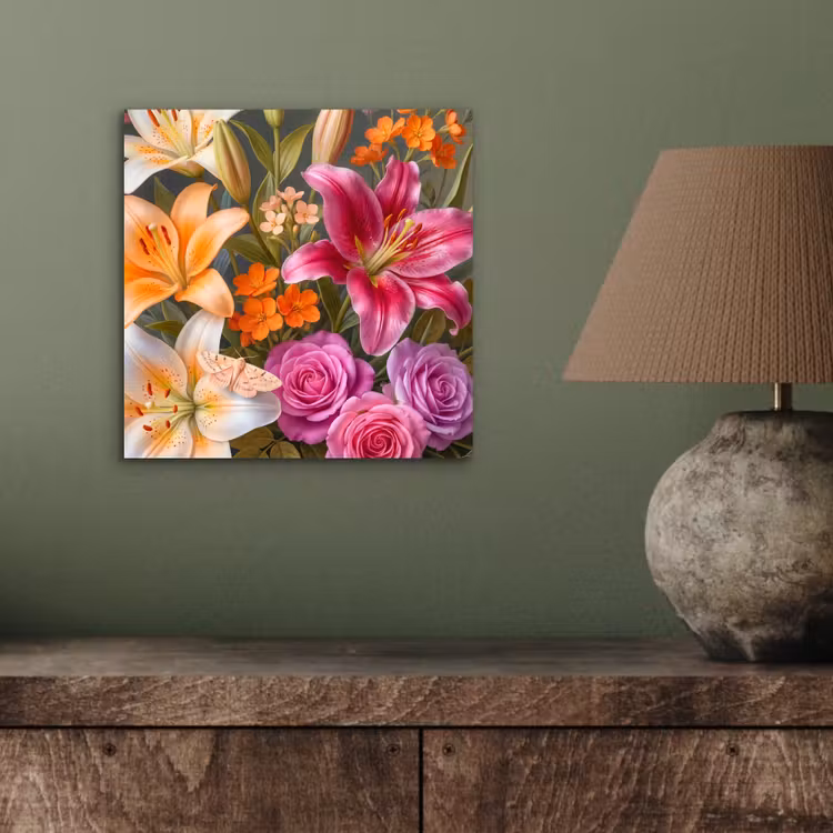 Bloemen - Boeket - Natuur - Kleurrijk - Modern aluminium wit klein -sfeer2