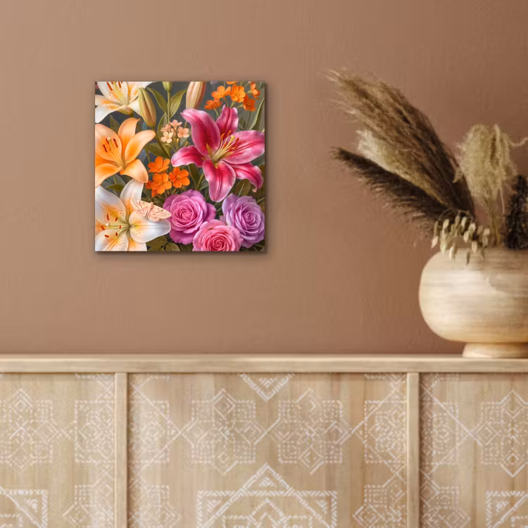Bloemen - Boeket - Natuur - Kleurrijk - Modern aluminium wit klein -sfeer4