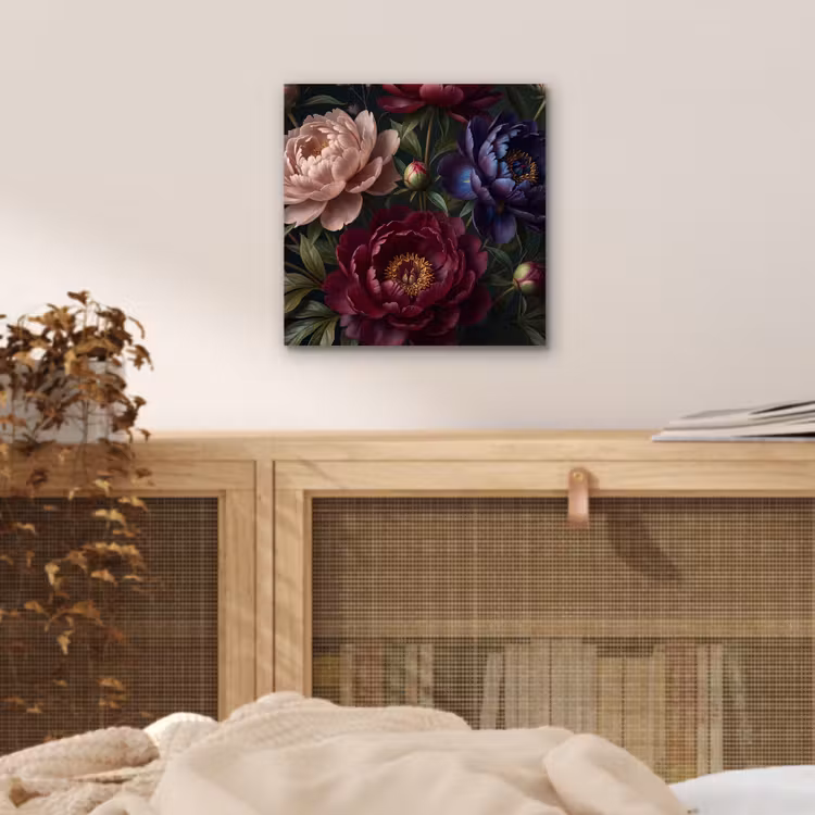 Bloemen - Boeket - Natuur - Modern - Donker aluminium wit klein -sfeer3