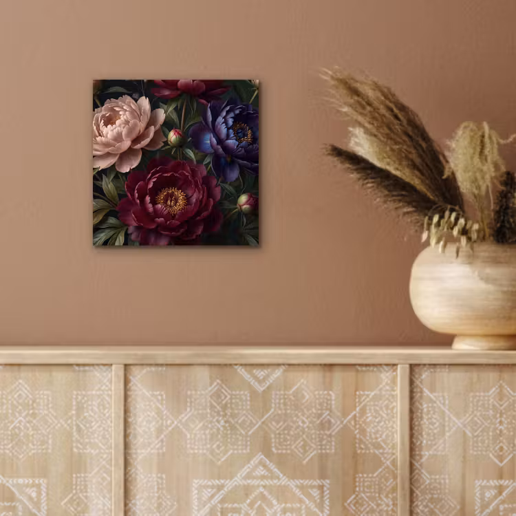 Bloemen - Boeket - Natuur - Modern - Donker aluminium wit klein -sfeer4