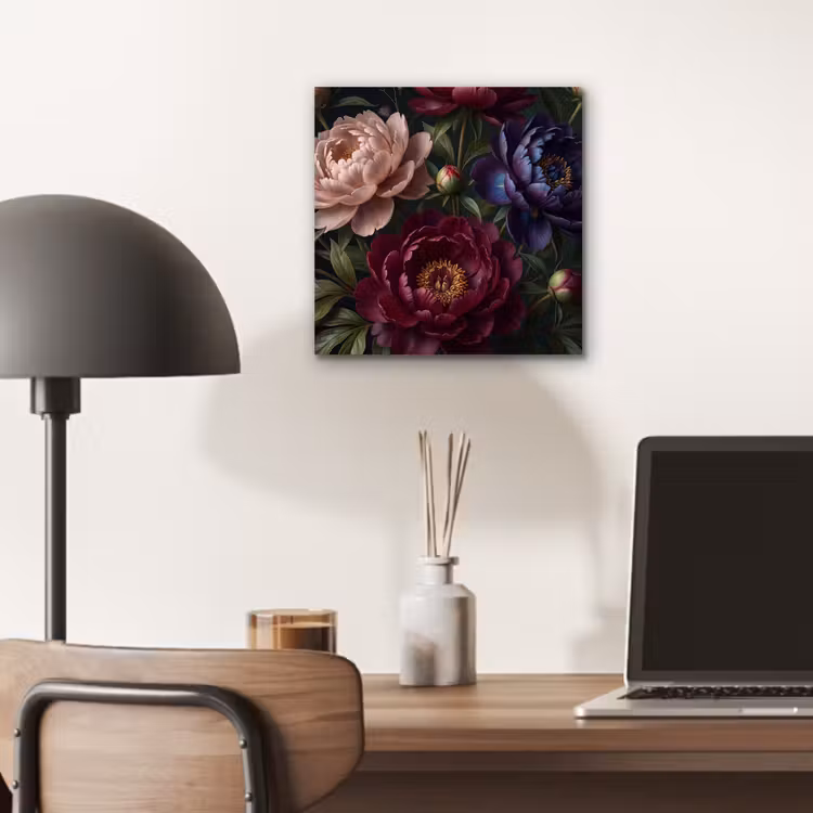 Bloemen - Boeket - Natuur - Modern - Donker aluminium wit klein -sfeer5