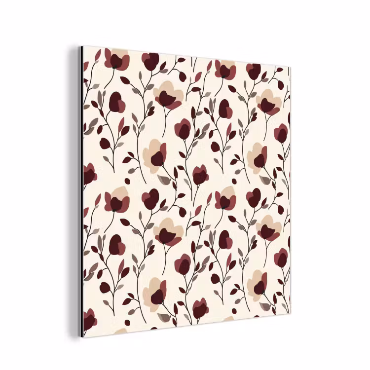 Bloemen - Botanisch - Bordeaux aluminium wit klein 46 -3d