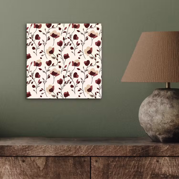 Bloemen - Botanisch - Bordeaux aluminium wit klein 46 -sfeer2