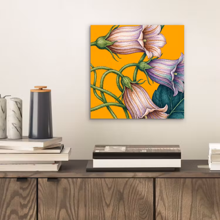 Aluminium schilderij - Bloemen - Botanisch - Geel - Bloemen - Botanisch - Geel aluminium wit klein