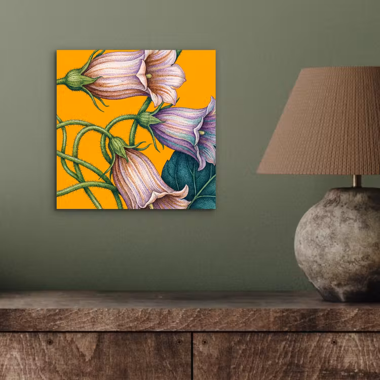 Aluminium schilderij - Bloemen - Botanisch - Geel - Bloemen - Botanisch - Geel aluminium wit klein