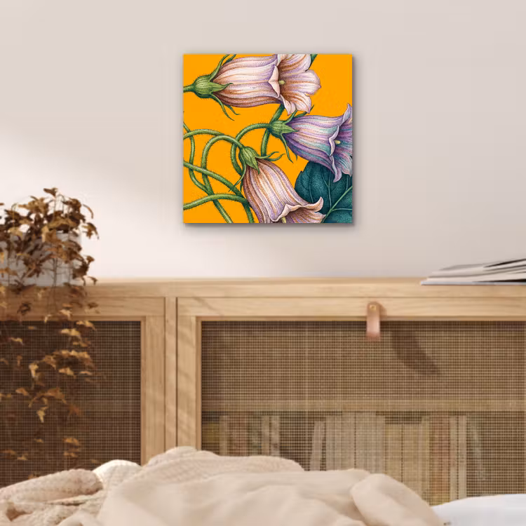 Aluminium schilderij - Bloemen - Botanisch - Geel - Bloemen - Botanisch - Geel aluminium wit klein