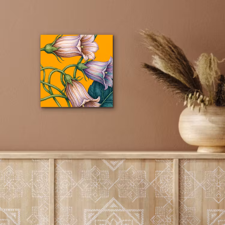 Aluminium schilderij - Bloemen - Botanisch - Geel - Bloemen - Botanisch - Geel aluminium wit klein
