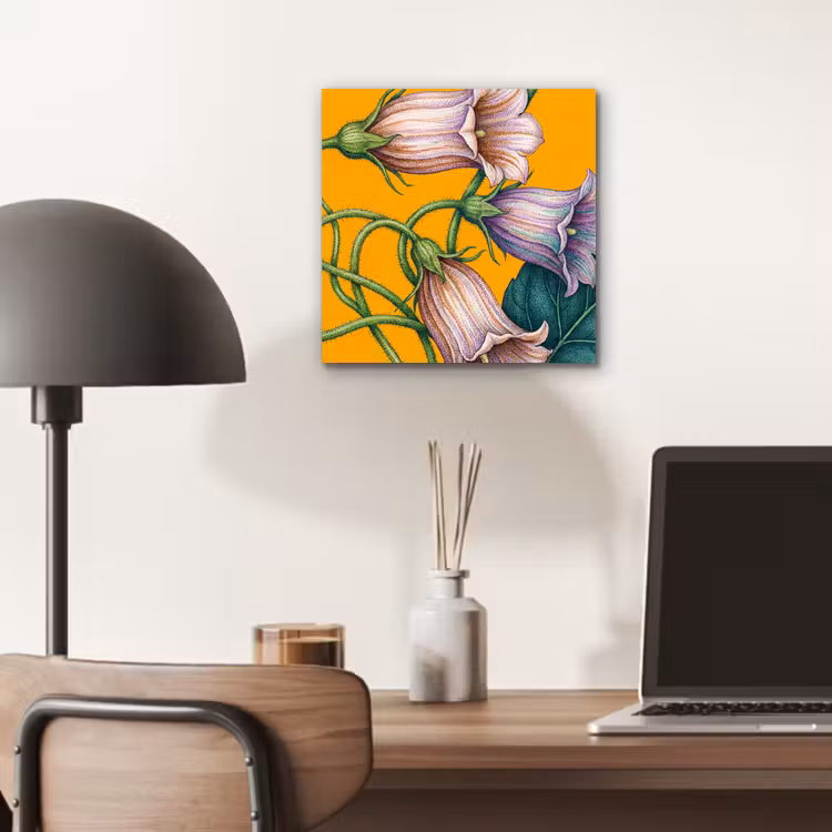 Aluminium schilderij - Bloemen - Botanisch - Geel - Bloemen - Botanisch - Geel aluminium wit klein