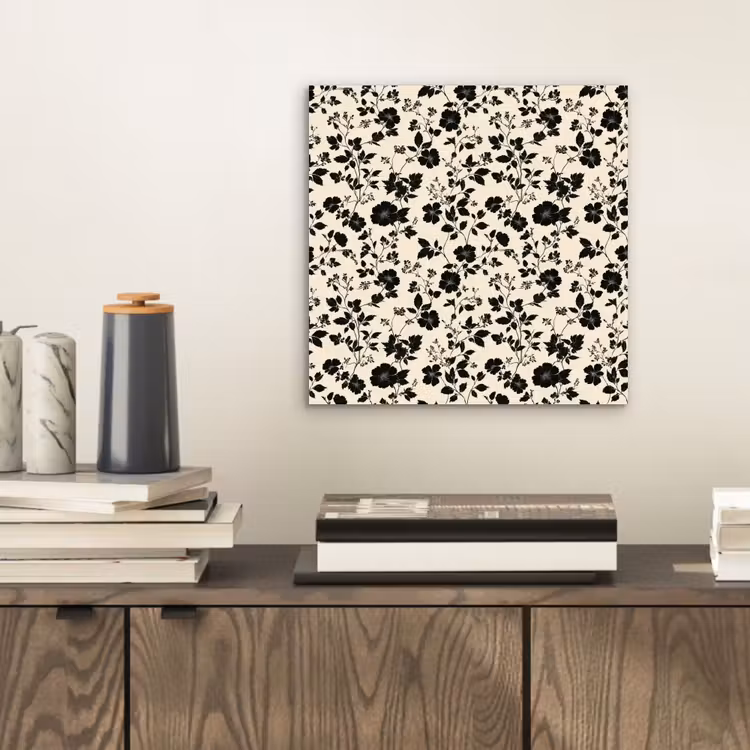 Bloemen - Dessin - Zwart aluminium wit klein 46 -sfeer1