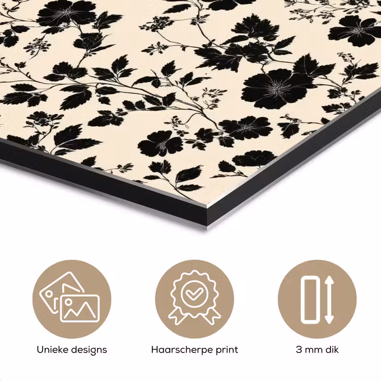 Bloemen - Dessin - Zwart aluminium wit klein 46 -closeup_NL