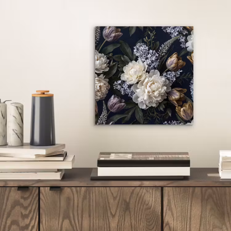Bloemen - Donker - Elegant - Natuur - Wit aluminium wit klein -sfeer1