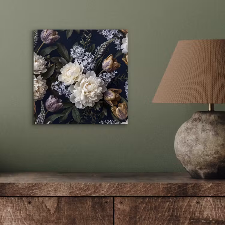 Bloemen - Donker - Elegant - Natuur - Wit aluminium wit klein -sfeer2