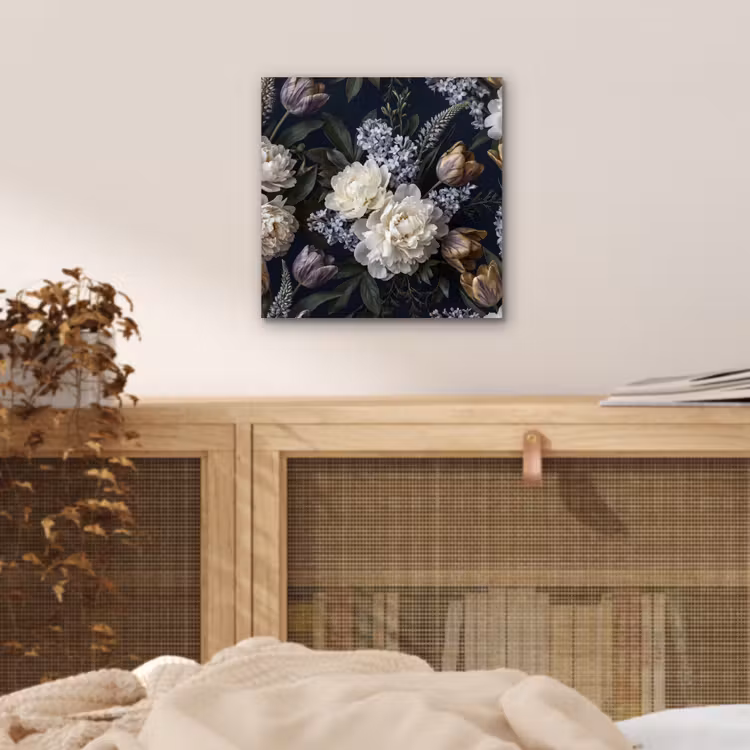 Bloemen - Donker - Elegant - Natuur - Wit aluminium wit klein -sfeer3